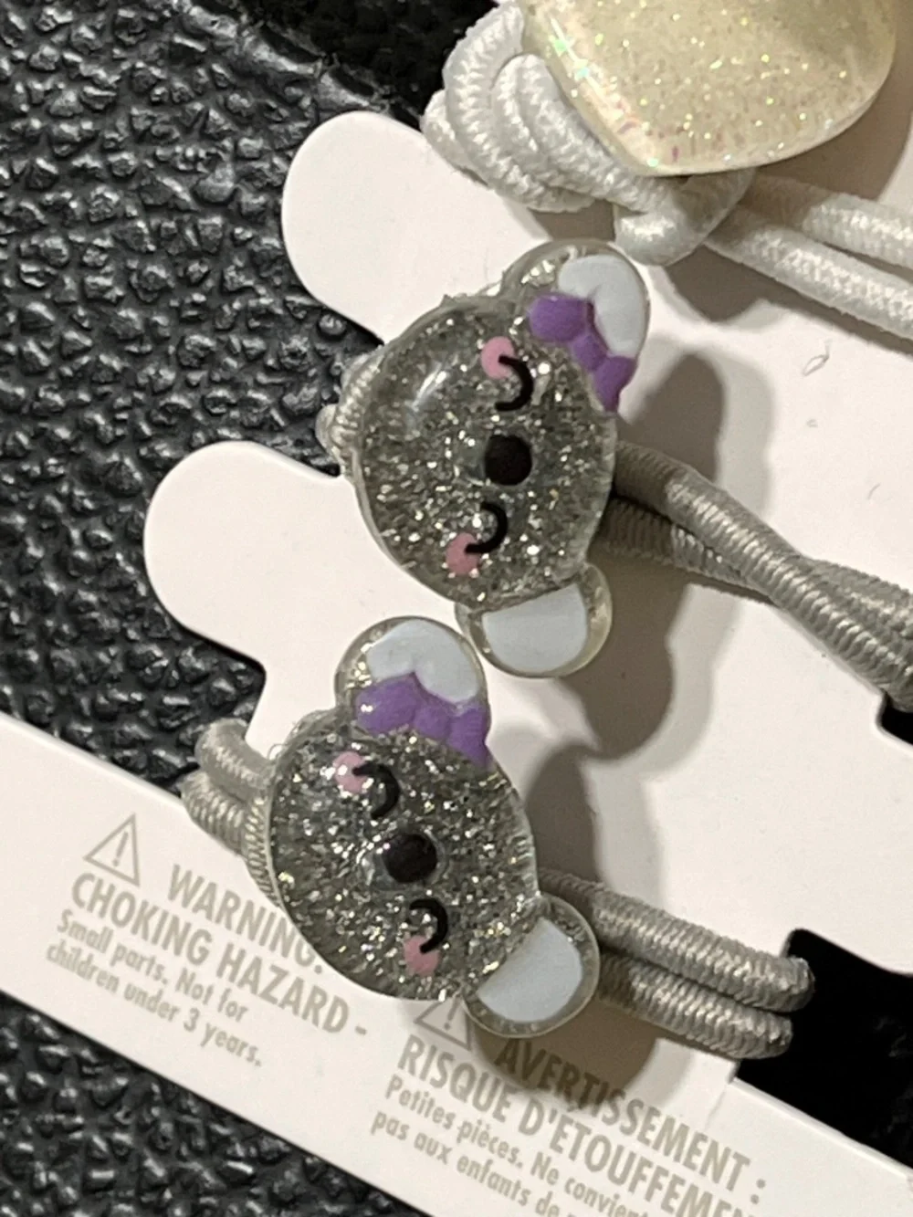 Claire’s Kids Animal Hair Ties Set of 6 | Purple White Gray | NWT